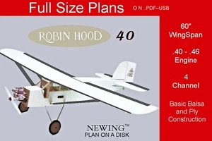 World Engines ROBINHOOD 40 RC .PDF Plans-Templates-on USB Flash 60” WS 🟢 - Picture 1 of 4