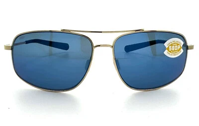 Costa Del Mar Shipmaster Sunglasses Shiny Gold/Blue Mirror 580Plastic - Image 1 of 4