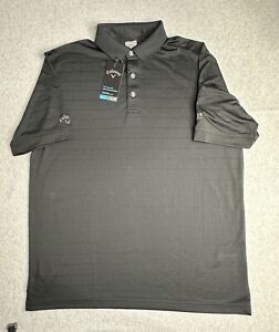 Callaway Polo Shirt Adult Black Opti Dri Shield Golf Performance Golfer Mens