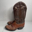 Tony Lama Boots Womens Size 7.5 E Western Cowboy Brown Leather Two Tone