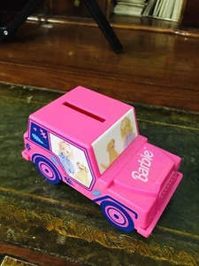 Barbie Doll Vintage Pink Jeep Small Money Box 1997 Rare - Picture 1 of 6