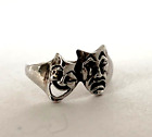 Vintage pinky ring 925 Sterling silver Comedy & Tragedy Theatre theme Size 5.5