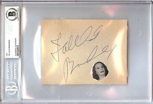 Tallulah Bankhead Signed Autographed Cut Signature Lifeboat BAS Encapsulated
