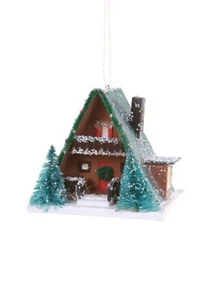 Cody Foster & Co Christmas A FRAME House Winter NEW Ornament - Picture 1 of 1