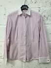 M&S Shirt 36 Inch Bust Stand Up for For Cancer White Pink Pinstripe Cuff Links
