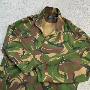 Polo Ralph Lauren Sweater Mens 2XL DPM Camo 1/4 Zip Pullover Cotton Military - Picture 1 of 13