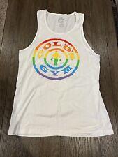 Men's Golds Gym Bodybuilding Weightlifting Gay Pride Stringer Tank Top Small