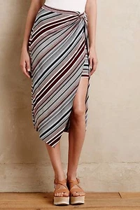 NIP Anthropologie Viedma Wrap Skirt by Bailey 44, L P, Striped Sexy side $148 - Picture 1 of 4