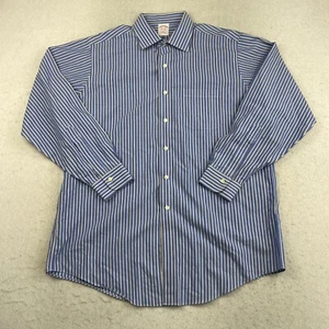 Brooks Brothers Dress Shirt Men's 16.5-34 Blue Stripes Long Sleeve Cotton - Picture 1 of 6