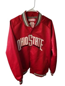 Vintage Ohio State Buckeyes Lightweight Satin Jacket Men's Mitchell & Ness 2XL - Picture 1 of 3