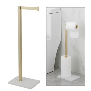 Soporte de papel higiénico dorado base de mármol SUS 304 acero inoxidable independiente... - Imagen 1 de 9