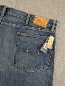 Neu mit Etikett Polo Ralph Lauren Herrenjeans 42 x 30 blau Varick schmal gerade distressed Denim - Bild 1 von 8