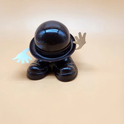 Vintage 1964 Schmo Wind-Up Toy HKF Co. Chicago Black Hat Shoes Bowler Figure USA - Image 1 of 4