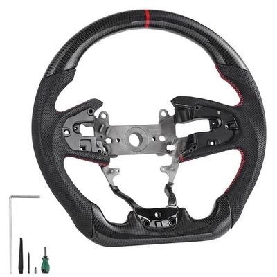Uimoso Carbon Fiber Steering Wheel for 2016-2021 Honda Civic, Black Foto 1 de 4