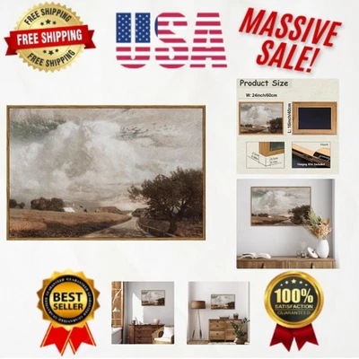 Lienzo de paisaje vintage listo para colgar - arte de pared rústico para decoración del hogar 16x24 Foto 1 de 4