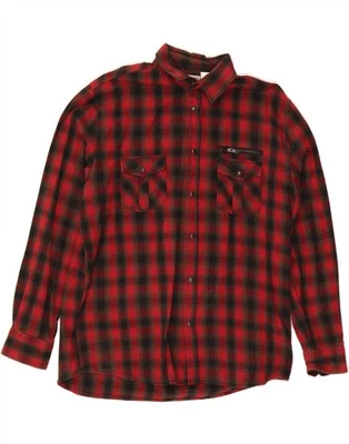 RAINBOW Mens Flannel Shirt Large Red Check Cotton DW94 - Image 1 of 3