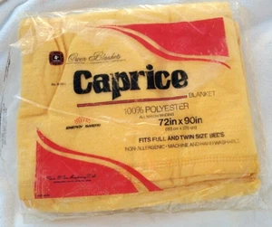 Vintage Owen Blankets Gold Caprice Blanket 100% Polyester 72X90 NOS W/O Tags - Picture 1 of 8