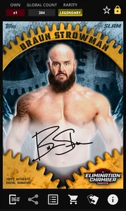 Topps WWE Slam 25 ELIMINATION CHAMBER Gold Chrome Signature BRAUN STROWMAN - Bild 1 von 2