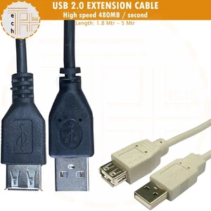USB 2.0 Extension Cable A Male To A Female Shielded 1.8 & 5 Mtr - Picture 1 of 1