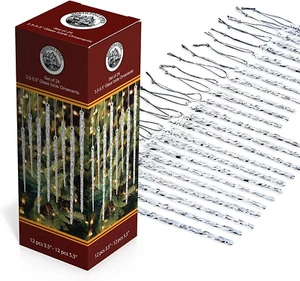 Juego de 24 adornos de hielo de vidrio transparente retorcido - Perfecto para árboles de Navidad - Imagen 1 de 12