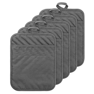 5pack Pocket Pot Holders Cotton Heat Resistant Potholder Multipurpose Hot Pads M - Picture 1 of 7