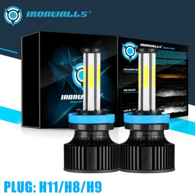 6 Sides H11 LED Headlight Globes Low Beam Bulbs For Mitsubishi Pajero 2007-2024 - image 1 of 4