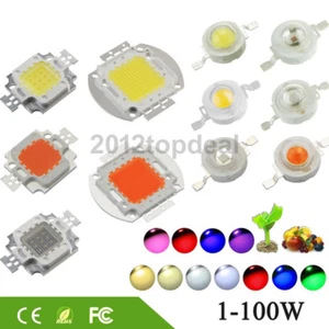 High Power LED Chip 1W-100W COB SMD LED Bead White RGB UV Grow Full Spectrum - Picture 1 of 5