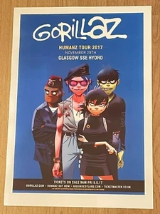 GORILLAZ Konzert Poster - Glasgow 2017 Live Musik Band Show Tour Gig Memorabilia - Bild 1 von 1