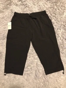 Pantalones capri VAYAGER para mujer al aire libre senderismo holgados ligeros grandes negros - Imagen 1 de 14