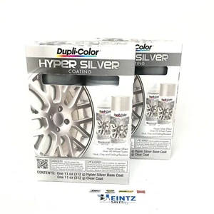 Duplicolor HSK100-2 PACK Hyper Silver Metallic Coating 2 Can Kit Chip Resistant - Picture 1 of 5