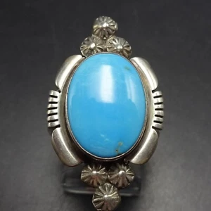 ANILLO VINTAGE MARIE BAHE Navajo BELLEZA DURMIENTE TURQUESA PLATA ESTERLINA 7,75 - Imagen 1 de 13