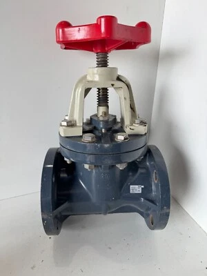 ASAHI VALVE , 3" FLANGE, 110# PSI Gate Valve, sched 80 PVC BODY, # ff58911 FKM - Image 1 of 4