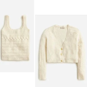 J. Crew 2 Piece Set 2X Meriono Wool Alpaca Blend Cardigan Sweater Tank Top Set - Picture 1 of 16