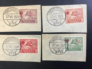 ICOLLECTZONE Poland B11-14 VF used on piece CV $145 - Picture 1 of 1