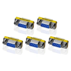 5x D-Sub Gender Changer DB9 Buchse zu Buchse Seriell Adapter RS232 F/F 9-pol - Bild 1 von 2