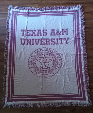 Texas A&M University Vintage Woven Throw Blanket 58" x 46" Cover