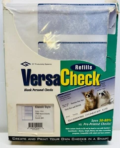 VersaCheck - 750 Blank Business or Personal Checks - Blue - Form 3001 Open Box - Picture 1 of 3
