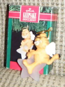 1991 GARFIELD ANGEL ORNAMENT Hallmark Dated Cartoon MIB - Picture 1 of 1