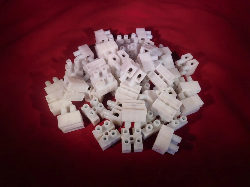 Qty 50.......New Power Barrier Terminal Block Strip 40 amp 600V...2 Pole - Image 1 of 1