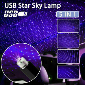 USB Car Atmosphere Blue Star Light Mini LED Projection Lamp Star Night Laser