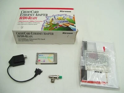 10/100 PCMCIA ETHERNET ADAPTER XIRCOM NOTEBOOK LAPTOP LAN READYLINK CE3B-100BTX - Image 1 of 4