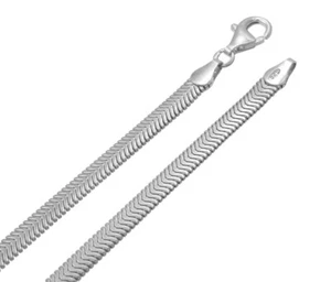 925 ECHT SILBER *** Massives Armband, Schlangenkette flach 4 mm, 17-18-19 cm - Bild 1 von 3