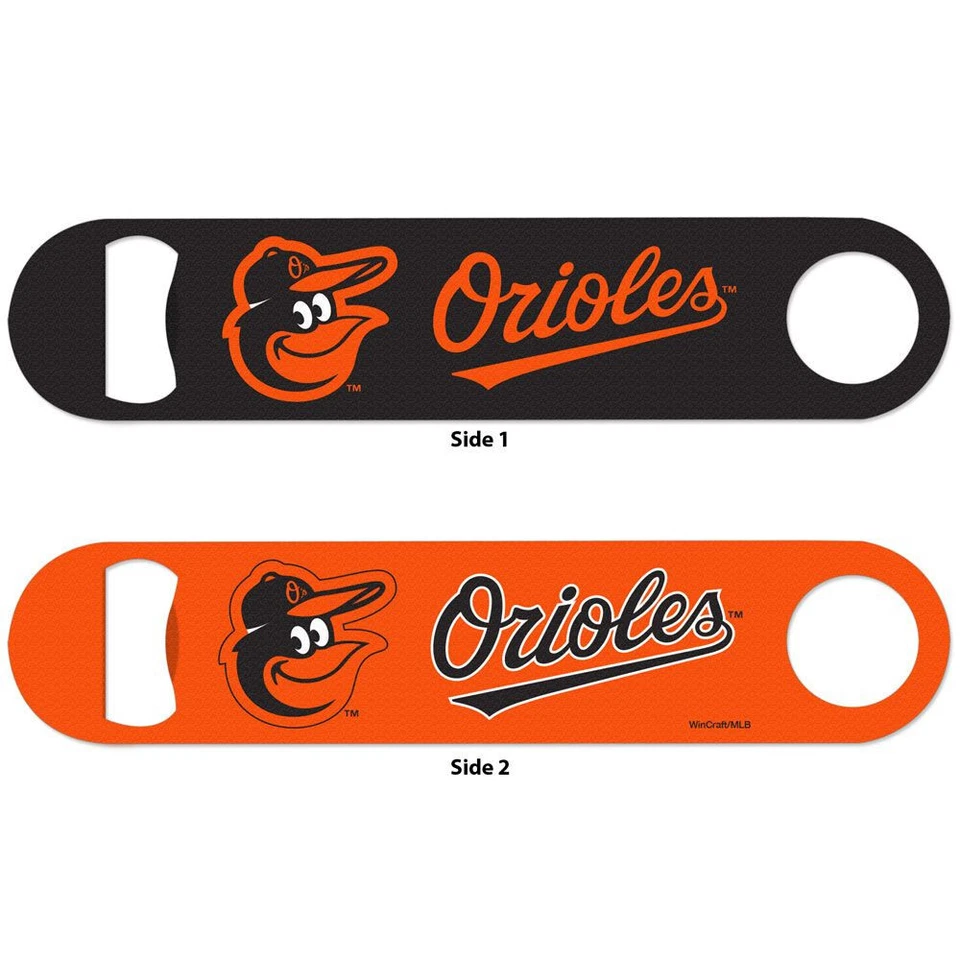 New MLB Baltimore Orioles   7" Stainless Steel 2 Sided Licensed Bottle Opener - Image 1 of 1
