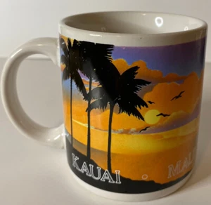 Hawaii Tassen. Kauai. Maui. Oahu. Strand. Palmen. Sonnenuntergang. Souvenir - Bild 1 von 5