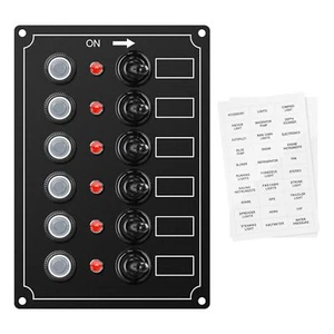 Marine Switch Panel 6 Gang Boat Electrical Panel with Breaker IP67 Waterproof... - Picture 1 of 7