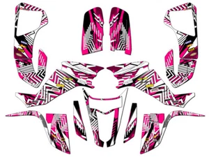 All Years KFX 400 MAYHEM Pink Senge Graphics Kit Compatible with Kawasaki - Picture 1 of 7