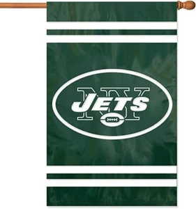 New York Jets 2-sided 28x44 Premium Embroidered Applique Banner Flag Football - Picture 1 of 1