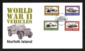 Norfolk Island 1995 Second World War Vehicles full set of 4v. (SG 596-599) FDC - Picture 1 of 1