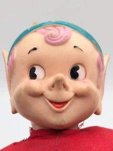Vintage 1959 SS Kresge grande Natale Pixie elfo rosso posabile decorazione natalizia - Foto 1 di 13