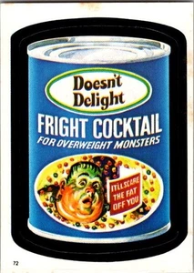 Pegatinas álbum Topps Wacky Packages 1982 #72 Doesn't Delight Fright Cocktail - Imagen 1 de 2